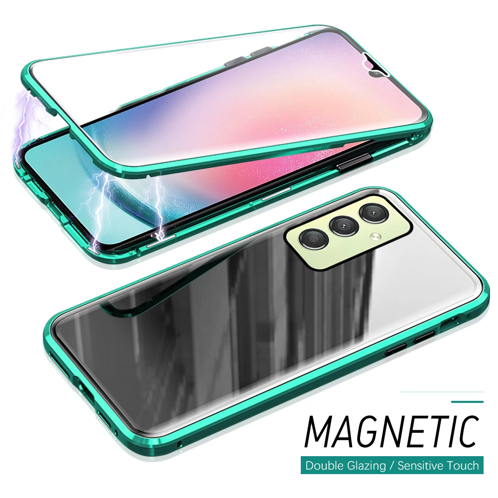 Магнитный откидной двухсторонний защитный чехол с поворотом на 360 ° для Samsung Galaxy A24 A14 4G A34 54 фото Чехол передняя и задняя стеклянная металлическая рамка чехлы
Магнитный откидной двухсторонний защитный чехол с поворотом на 360 ° для Samsung Galaxy A24 A14 4G A34 54 фото Чехол передняя и задняя стеклянная металлическая рамка чехлы