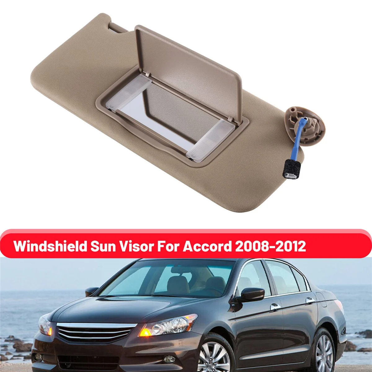 

Car Right Passenger Side Sun Visor with Mirror Windshield Sun Visor for Honda Accord 2008-2012 83280-TA5-A51ZA