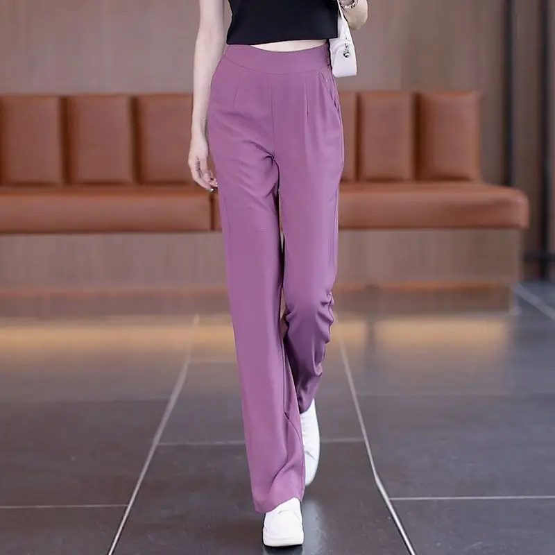 Women Full-length Trousers Chic Fashion Office Wear Wide Leg Pants 2024 New High Waist Zipper Fly Female Trousers Mujer L290
Women Full-length Trousers Chic Fashion Office Wear Wide Leg Pants 2024 New High Waist Zipper Fly Female Trousers Mujer L290