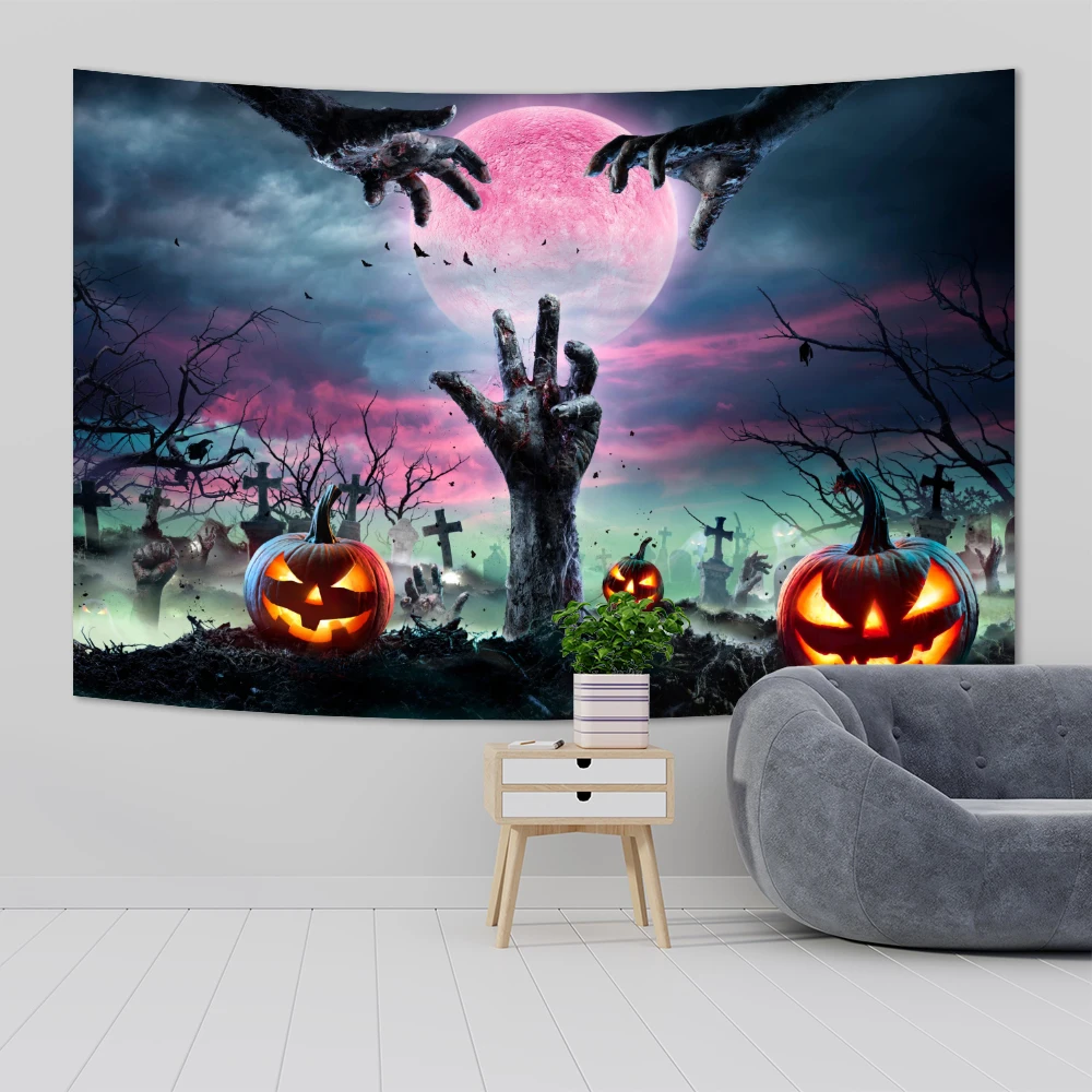 QdDeco Cross And Moon Pumpkin Print Wall Hanging Background Cloth Horror Dark Scene Tapestry Decoration Halloween Gifts
QdDeco Cross And Moon Pumpkin Print Wall Hanging Background Cloth Horror Dark Scene Tapestry Decoration Halloween Gifts