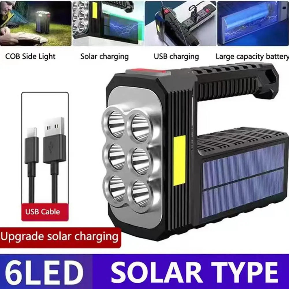 Searchlight Handlight Handlight New Solar 8 Beads LED COB USB Sear Strong Handlight Light Portable Handlight Charging Side K1H7
Searchlight Handlight Handlight New Solar 8 Beads LED COB USB Sear Strong Handlight Light Portable Handlight Charging Side K1H7