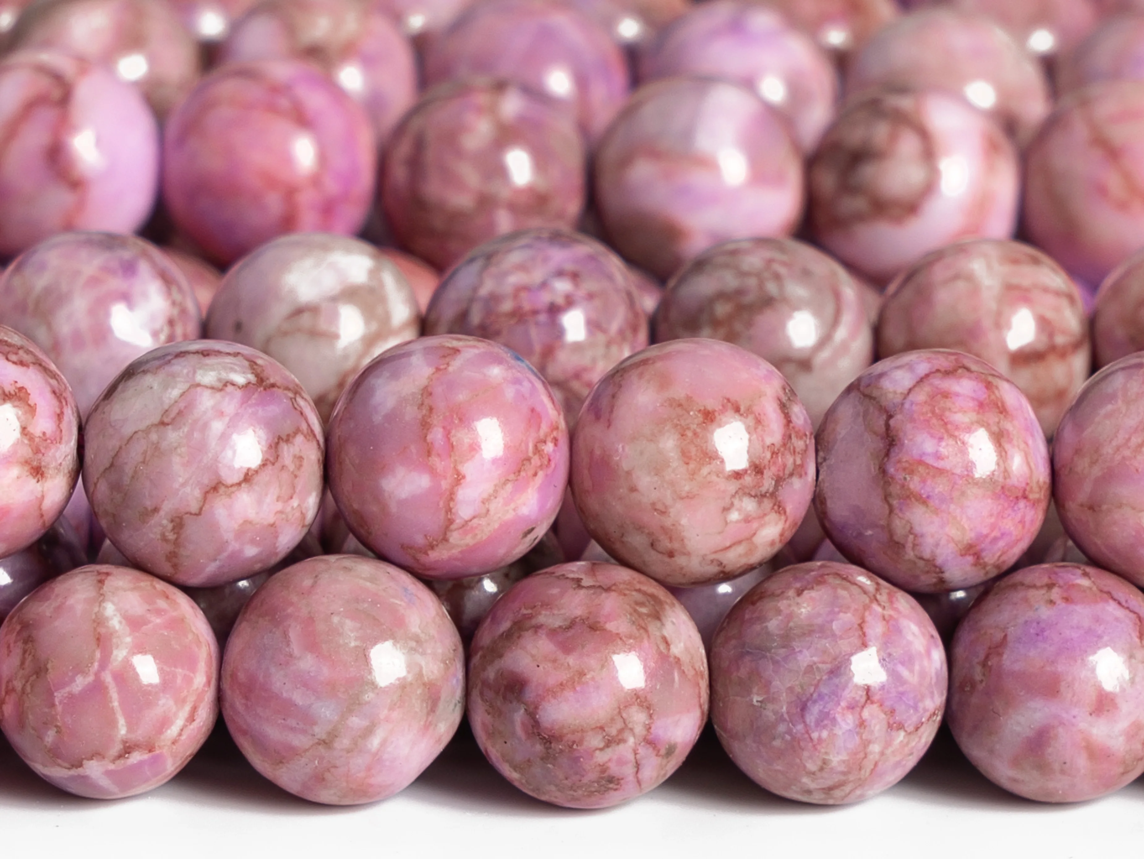 

Genuine Natural Pink Purple Magnesite Turquoise Beads Grade AAA Gemstone Round Loose Beads 6/8/10/12mm for Jewelry Making