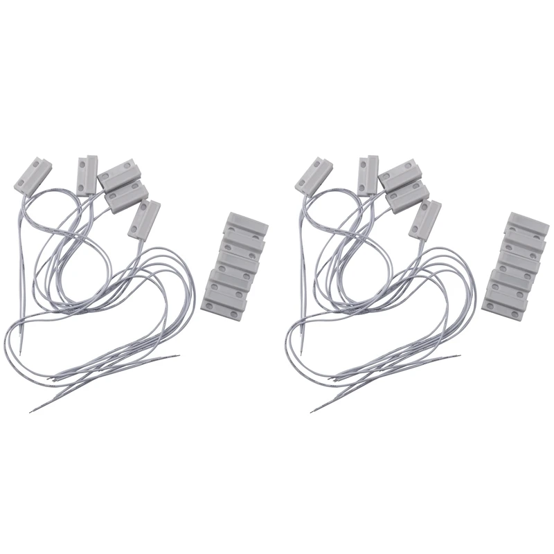 

10 Pcs Mc-38 Wired Door Window Sensor Magnetic Switch For Home Alarm System,When Sensor Together,Normally Closed Nc