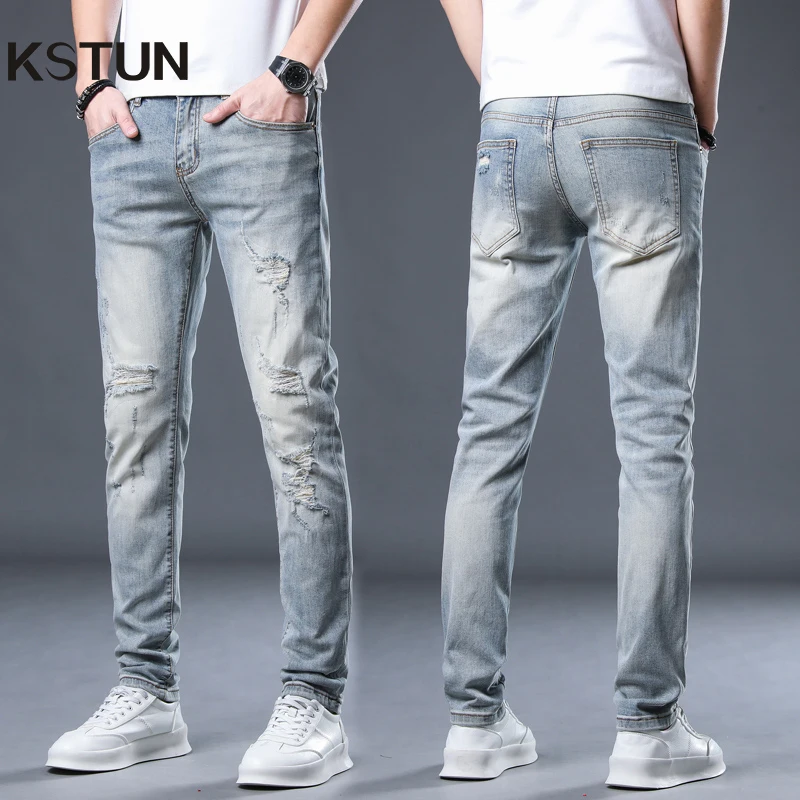 Ripped Jeans Men Skinny Slim Fit Light Blue Stretch Streetwear Hip Hop Distressed Jeans Male Denim Trousers Patched Punk Jeans
Ripped Jeans Men Skinny Slim Fit Light Blue Stretch Streetwear Hip Hop Distressed Jeans Male Denim Trousers Patched Punk Jeans