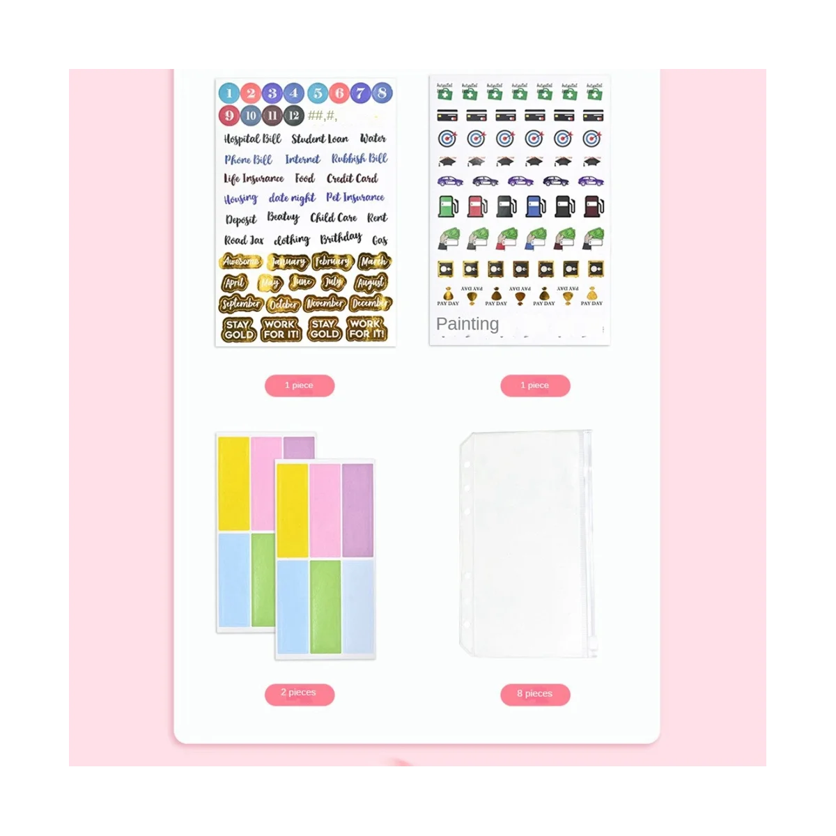 1Set A6 Budget Binder, Budget Binder With Zipper Envelopes,Money Planner Folder, Money Organizer for Cash, A6 Binder,A
1Set A6 Budget Binder, Budget Binder With Zipper Envelopes,Money Planner Folder, Money Organizer for Cash, A6 Binder,A