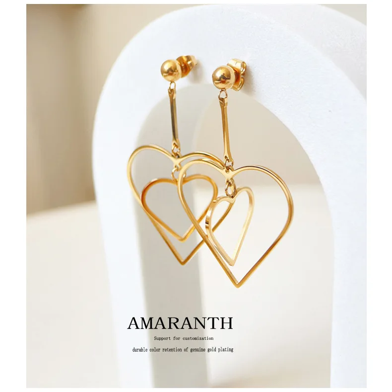 Titanium Steel Plated 18k Gold French Street Photo Stereo Hollow Big Love Earrings High Color Retention Ins Metal Earrings 
Titanium Steel Plated 18k Gold French Street Photo Stereo Hollow Big Love Earrings High Color Retention Ins Metal Earrings