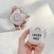 Simple Smiley Rainbow Cases For AirPods 1 2 Pro Case Transparent Soft TPU Cute Bluetooth Earphone Charging Box for Air Pods 1 3
Simple Smiley Rainbow Cases For AirPods 1 2 Pro Case Transparent Soft TPU Cute Bluetooth Earphone Charging Box for Air Pods 1 3