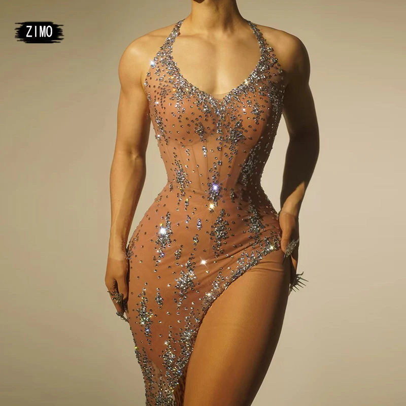 Роскошное блестящее женское платье, привлекательное Сетчатое прозрачное Клубное женское платье на день рождения и свадьбу, сценические костюмы drag queen 
Роскошное блестящее женское платье, привлекательное Сетчатое прозрачное Клубное женское платье на день рождения и свадьбу, сценические костюмы drag queen