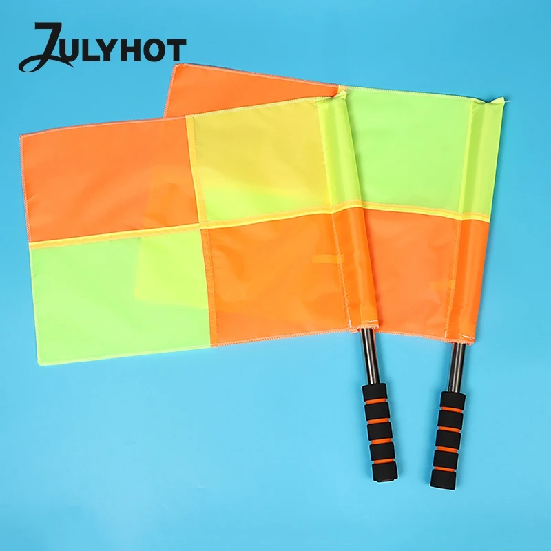 

2PCS Soccer Training Referee Flag For Fair Play Sports Match Football Rugby Hockey Training Linesman Flags