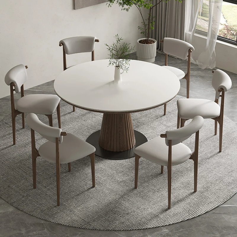 

Neat Round Table Dining Room Multifunctional Modern Coffee Wood Table Dressing Console Side Mesas De Comedor Kitchen Furniture