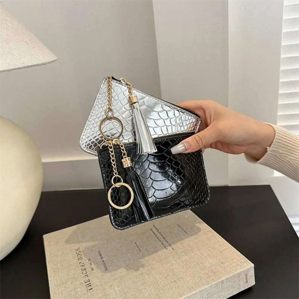 Кошелек Карманный для мужчин и женщин, короткий бумажник на молнии с принтом крокодила, ультратонкий держатель для мелочи