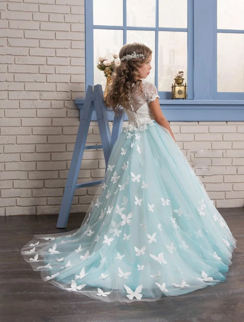 Tulle Lace Printing Butterfly Decoration Princess Flower Girl Dresses Wedding Party Ball Beauty Pageant First Communion Gowns
Tulle Lace Printing Butterfly Decoration Princess Flower Girl Dresses Wedding Party Ball Beauty Pageant First Communion Gowns