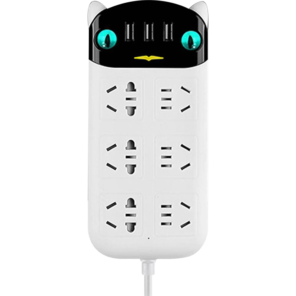 

Charging Socket Power Outlet Extender Multi-function Electric Extenders 6 Plug Adapter Port Flame Retardant with USB Ports