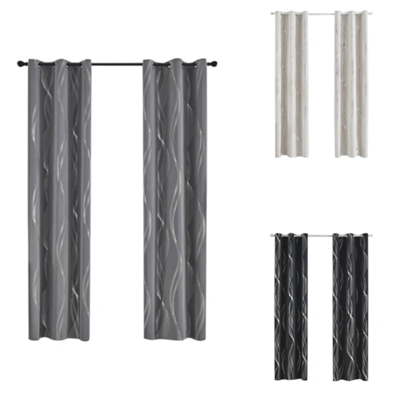 

BEAU-Blackout Curtains 52 X 84 Inch 2 Panels Set Grommet Thermal Insulated Room Darkening Window Curtains