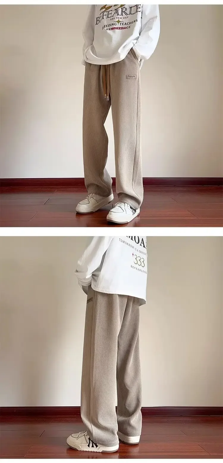 النمط الأمريكي الرجال سروال قصير الخريف/الشتاء الصوف مبطن فضفاض مستقيم الساق بناطيل كاجوال العصرية واسعة الساق الرجال السراويل النمط الأمريكي الرجال سروال قصير الخريف/الشتاء الصوف مبطن فضفاض مستقيم الساق بناطيل كاجوال العصرية واسعة الساق الرجال السراويل