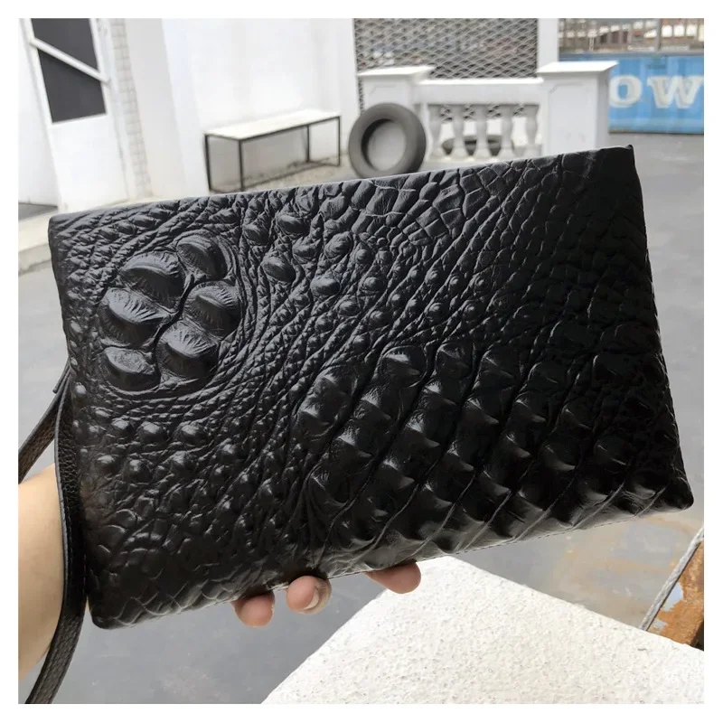 Men's Crocodile pattern Clutch Bag Large Capacity Cowhide Leather Embossed Envelope Bag
Men's Crocodile pattern Clutch Bag Large Capacity Cowhide Leather Embossed Envelope Bag