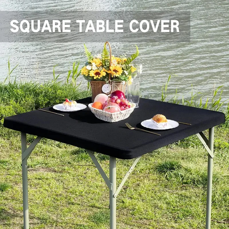 

86x86cm 4Colors Stretchy Washable Square Table Cloth Reusable Foldable Wedding Picnic Dining Camping Party Protective Cover