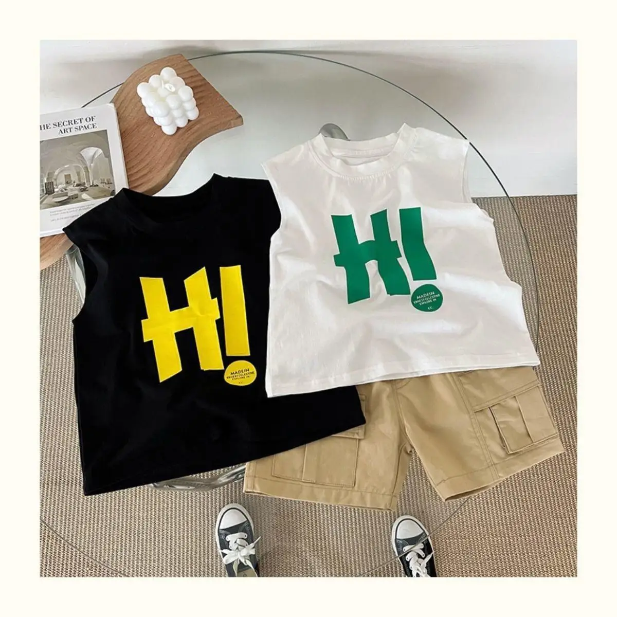 2025 Summer New Cute Boys Girls Letter Print Vest Loose Children Casual Vest Cotton Baby Tee Loose Kids Clothes 5 Sc471eddbf6ad4a559edfa82c2d014217m