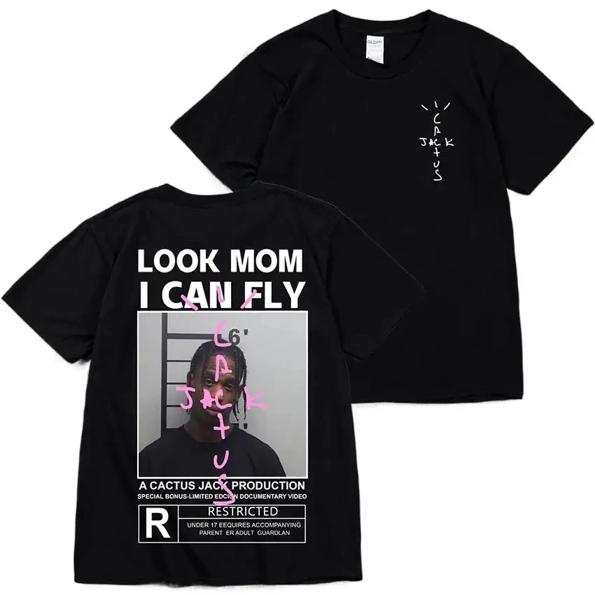 

Cactus Jack T-shirt High Quality Cotton Men Women LOOK MOM I CAN FLY Tee ASTROWORLD Hip Hop Short Sleeve Tshirts Tops 80550