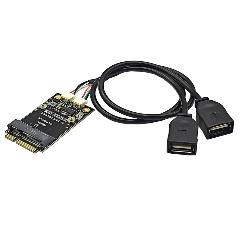 Переходник для карты Mini PCIE на два порта USB 2,0, переходник с удлинителем USB 30 см, чип FE1.1S, мини PCI Express на USB конвертер
Переходник для карты Mini PCIE на два порта USB 2,0, переходник с удлинителем USB 30 см, чип FE1.1S, мини PCI Express на USB конвертер