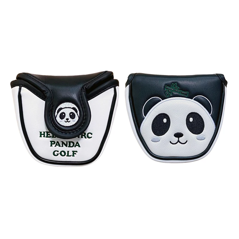 Golf Putter Cover Cute Panda Golf Headcover Magic Tape For Mallet Blade Putter Synthetic Leather Golf Club Head Protector Golf Putter Cover Cute Panda Golf Headcover Magic Tape For Mallet Blade Putter Synthetic Leather Golf Club Head Protector