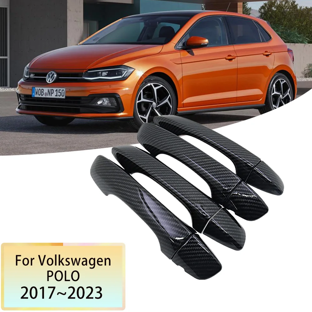 

Carbon Fiber Door Handle 3D Stickers for Volkswagen VW POLO MK6 AW BZ 2017~2023 2018 2019 2022 Car Exterior Styling Accessories