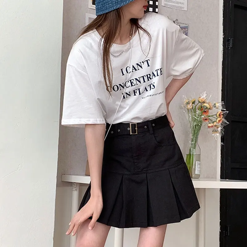 Summer Pleated Black Skirt For Women Korean Elegant Fashion Lady Streetwear Slim Casual All-match Chic Y2K Brown Skirt With Belt
Summer Pleated Black Skirt For Women Korean Elegant Fashion Lady Streetwear Slim Casual All-match Chic Y2K Brown Skirt With Belt