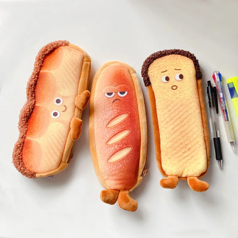 1pcs Funny bread cute pencil case plush creative pencil bag School stationery bag Children pen case prizes gifts Student
1pcs Funny bread cute pencil case plush creative pencil bag School stationery bag Children pen case prizes gifts Student