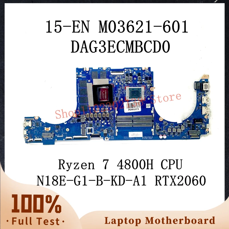 

M03621-601 M03621-501 M03621-001 W/ R7 4800H CPU For HP 15-EN Laptop Motherboard DAG3ECMBCD0 N18E-G1-B-KD-A1 RTX2060 100% Tested