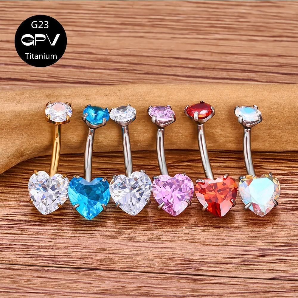 G23 Navel Nail With Heart Shaped Zircon Titanium Implant Grade Fashion Classic Women Piercing Jewelry Navel Ring
G23 Navel Nail With Heart Shaped Zircon Titanium Implant Grade Fashion Classic Women Piercing Jewelry Navel Ring