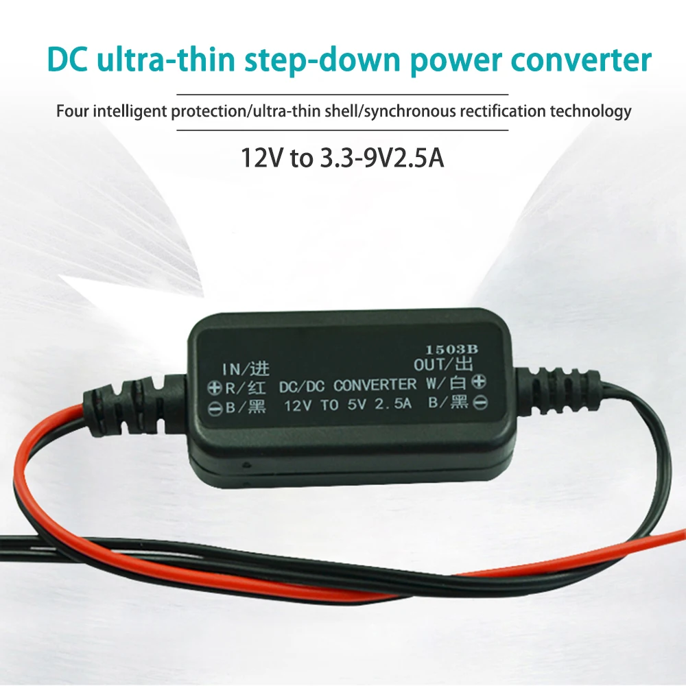 

DC DC Step Down Converter 12V to 3.3V 4.2V 5V 6V 7.5V 9V 2.5A Waterproof Auto Protection Vehicular Car Power