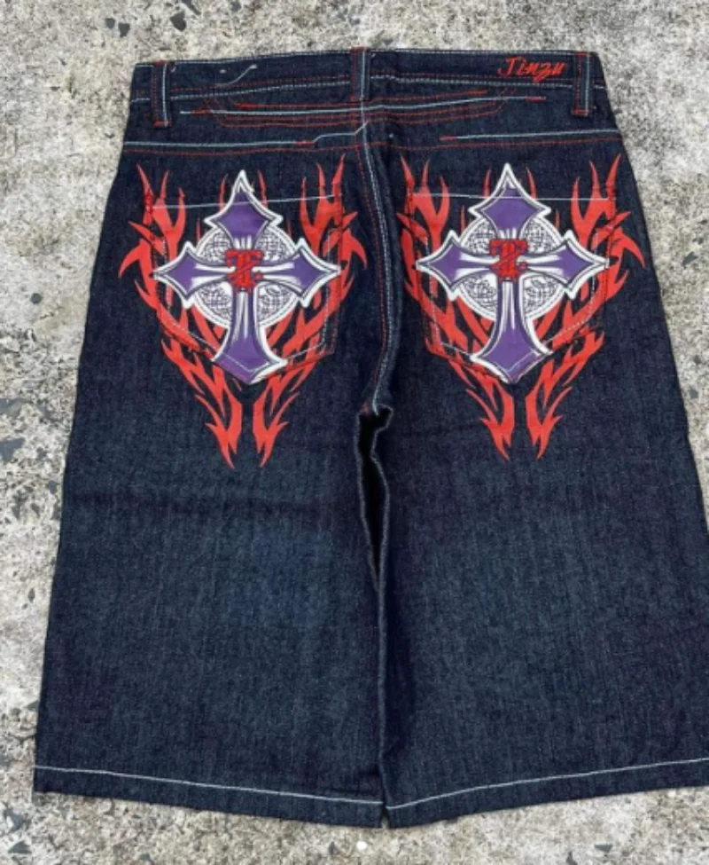 Y2K Harajuku denim shorts retro fashion cross print oversized denim shorts punk hip hop rock sweatpants Gothic street fashion
Y2K Harajuku denim shorts retro fashion cross print oversized denim shorts punk hip hop rock sweatpants Gothic street fashion
