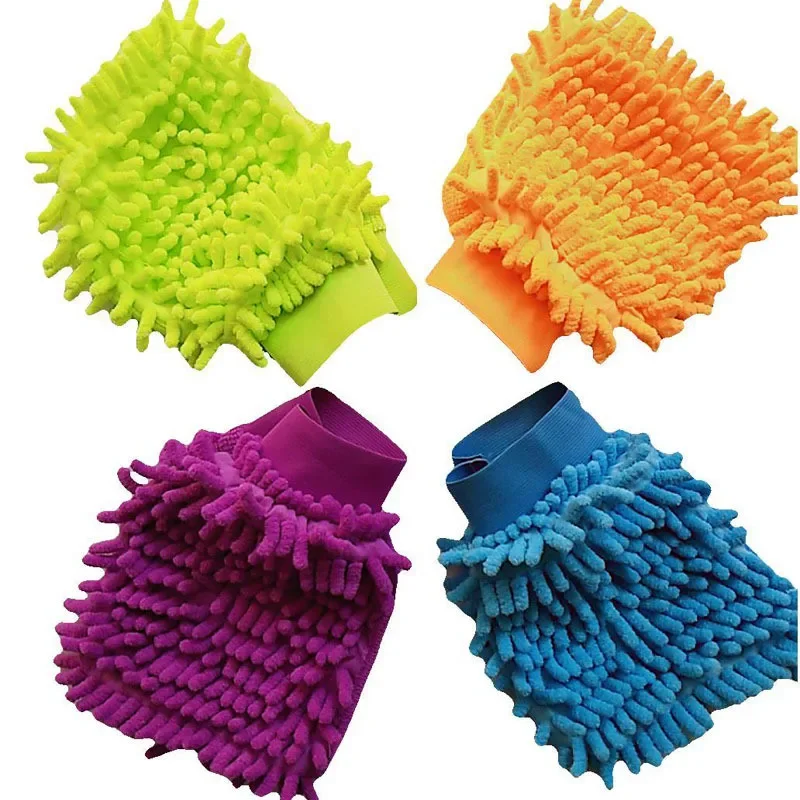 

Car Wash Glove Chenille Coral Soft Microfiber Gloves Car Cleaning Towel Cloth Mitt Wax Detailing Brush Auto Cleaning Tools Brush