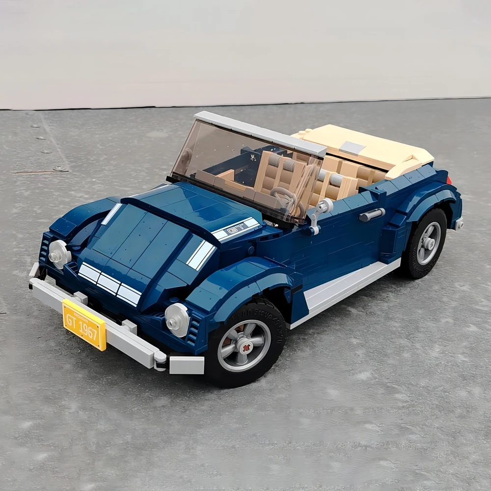 

957PCS MOC Speed Champion Beetle Convertible City Car Sports Car Model Building Blocks Technology Creative Children's Toy Gift