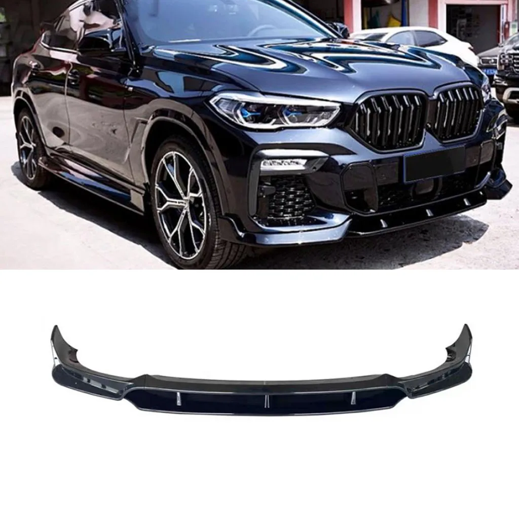 

Car Front Bumper Lip Spoiler Diffuser Splitters Body Kit Aprons Cover Guard Trim For BMW X6 G06 M Sport 2020 2021 2022 2023