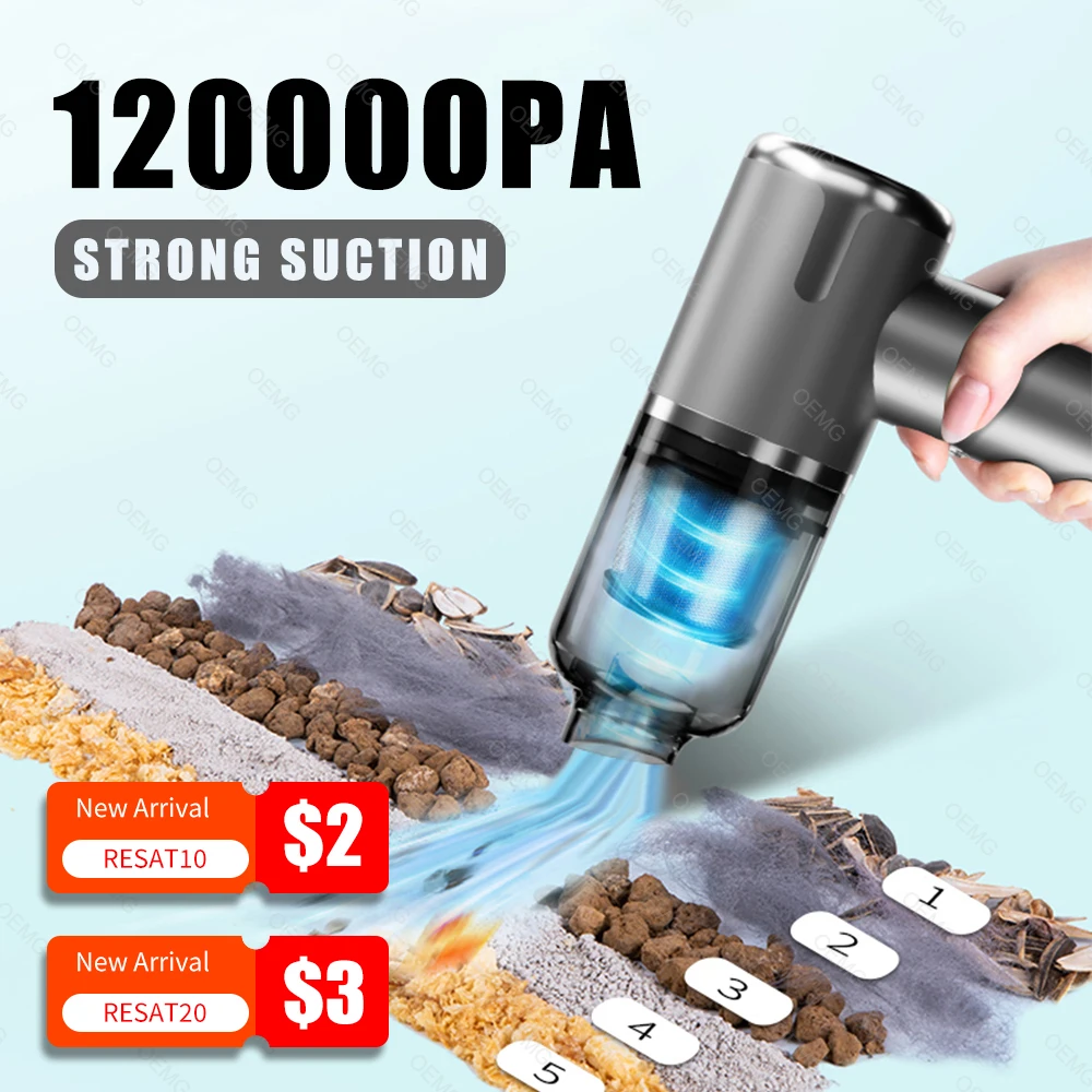 120000PA Mini Car Vacuum Cleaner Portable Wireless Hand held Cleaner for Home Appliance Powerful Cleaning Machine Car Cleaner
120000PA Mini Car Vacuum Cleaner Portable Wireless Hand held Cleaner for Home Appliance Powerful Cleaning Machine Car Cleaner