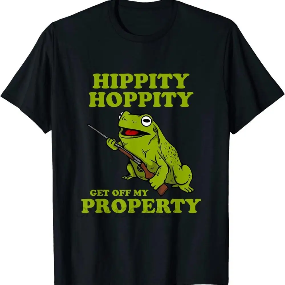 

Hippity Hoppity Get off My Property Men Frog Meme T-shirts Ah Yes Enslaved Moisture Dank Man Funny Cotton Tee Shirts Adult Tops