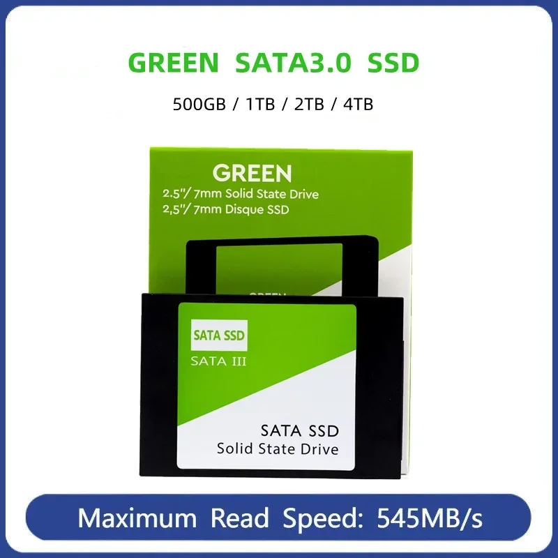 

Green Internal PC 2TB 1TB 500GB 240GB 120GB 2.5" SSD Solid State Drive SATAIII 6Gb/s UP to 560MB/s Original 2024