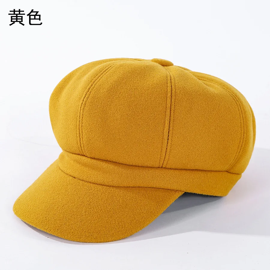 Hat Women Solid Woolen Octagonal Hat Autumn Winter Outdoor Thickened Warm Beret Casual Retro Short brim Artist Cap Free Shipping
Hat Women Solid Woolen Octagonal Hat Autumn Winter Outdoor Thickened Warm Beret Casual Retro Short brim Artist Cap Free Shipping