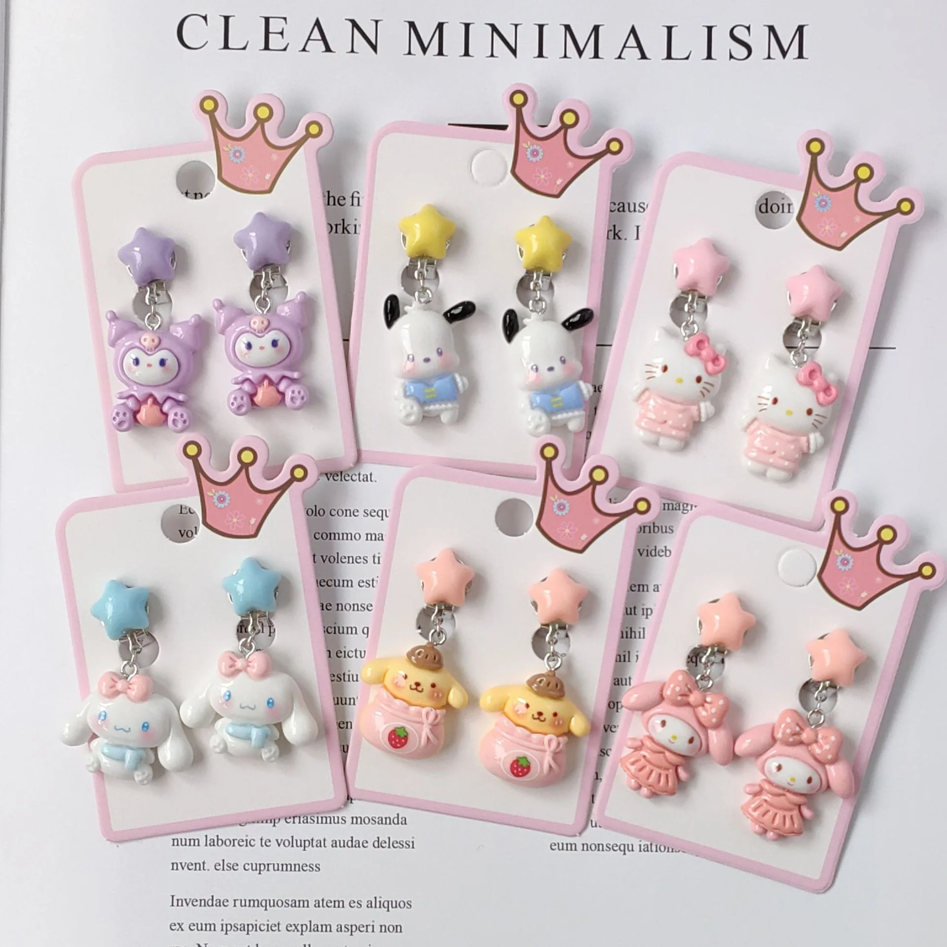 Sanrioed Kuromi Earrings clip Set for Women Girls Kawaii Hello Kitty Mymelody Earring Jewelry Wholesale
Sanrioed Kuromi Earrings clip Set for Women Girls Kawaii Hello Kitty Mymelody Earring Jewelry Wholesale