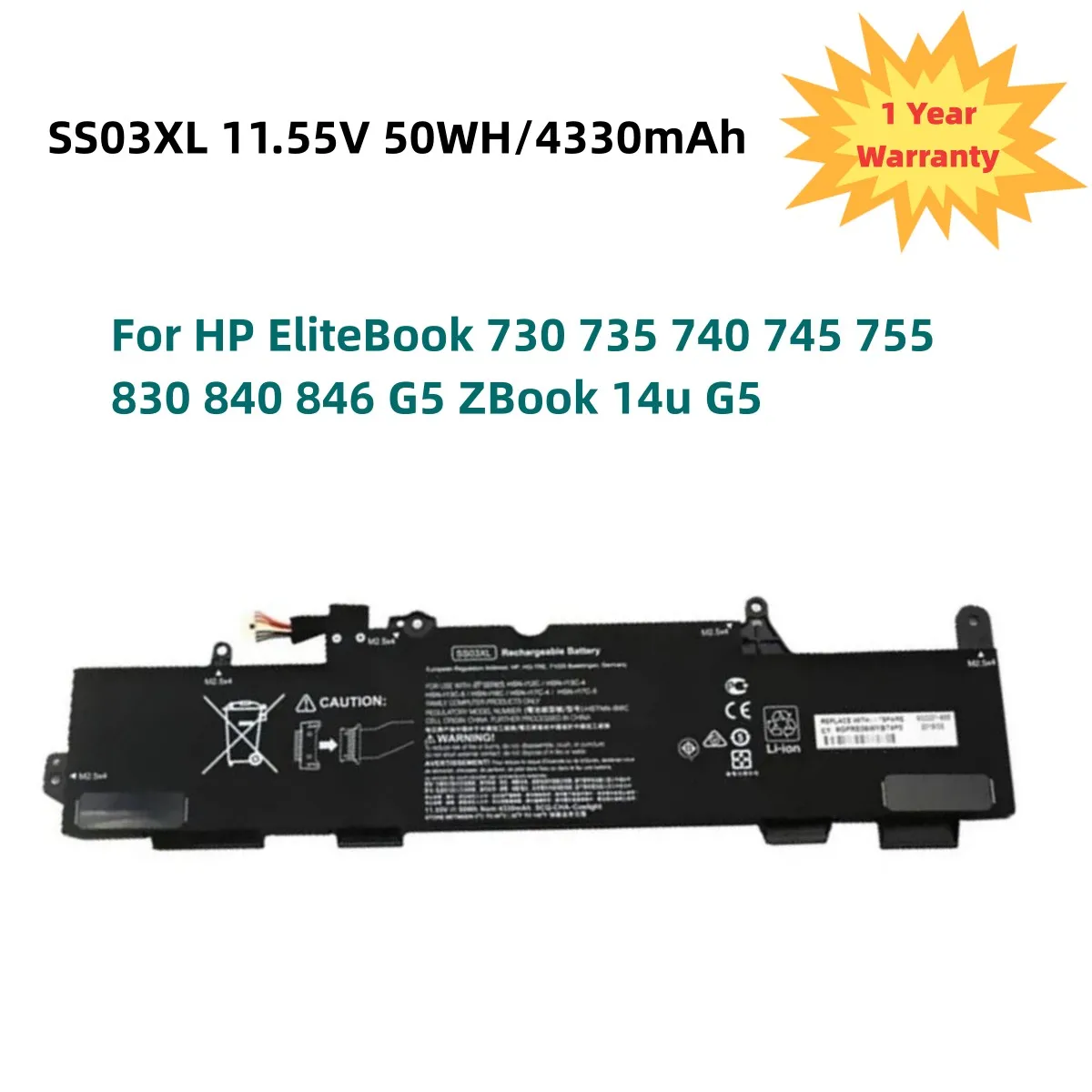 NEW 50WH SS03XL Laptop Battery For HP EliteBook 730 735 740 745 755 830 840 846 G5 ZBook 14u G5 HSN-I12C HSN-I13C-4 HSN-I13C-5
NEW 50WH SS03XL Laptop Battery For HP EliteBook 730 735 740 745 755 830 840 846 G5 ZBook 14u G5 HSN-I12C HSN-I13C-4 HSN-I13C-5