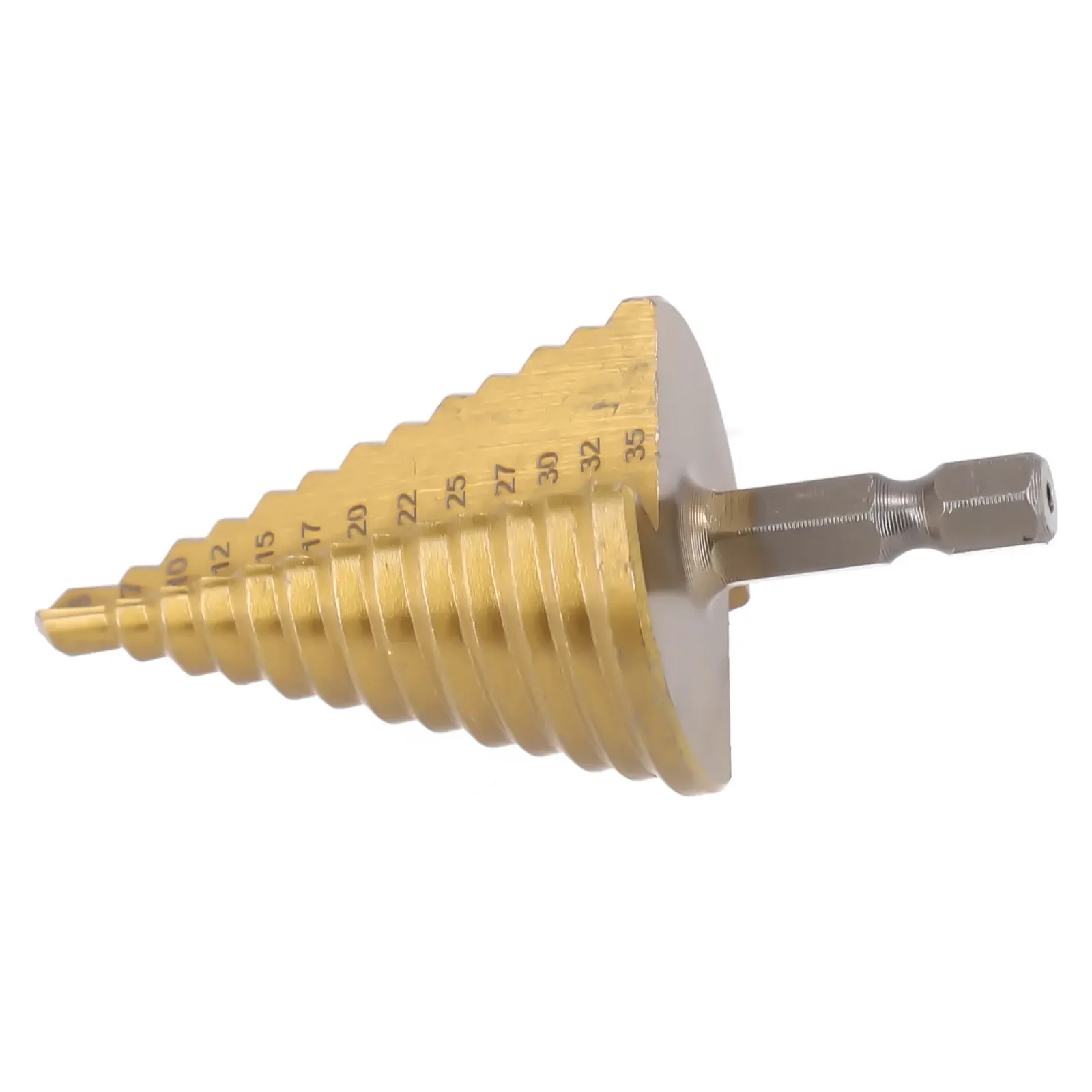 Spiral Grooved Drill Step Drill Tool 23x13mm Shank 35x72mm Total Size 5-35MM HSS Nitrogen Treatment Titanium Core
Spiral Grooved Drill Step Drill Tool 23x13mm Shank 35x72mm Total Size 5-35MM HSS Nitrogen Treatment Titanium Core