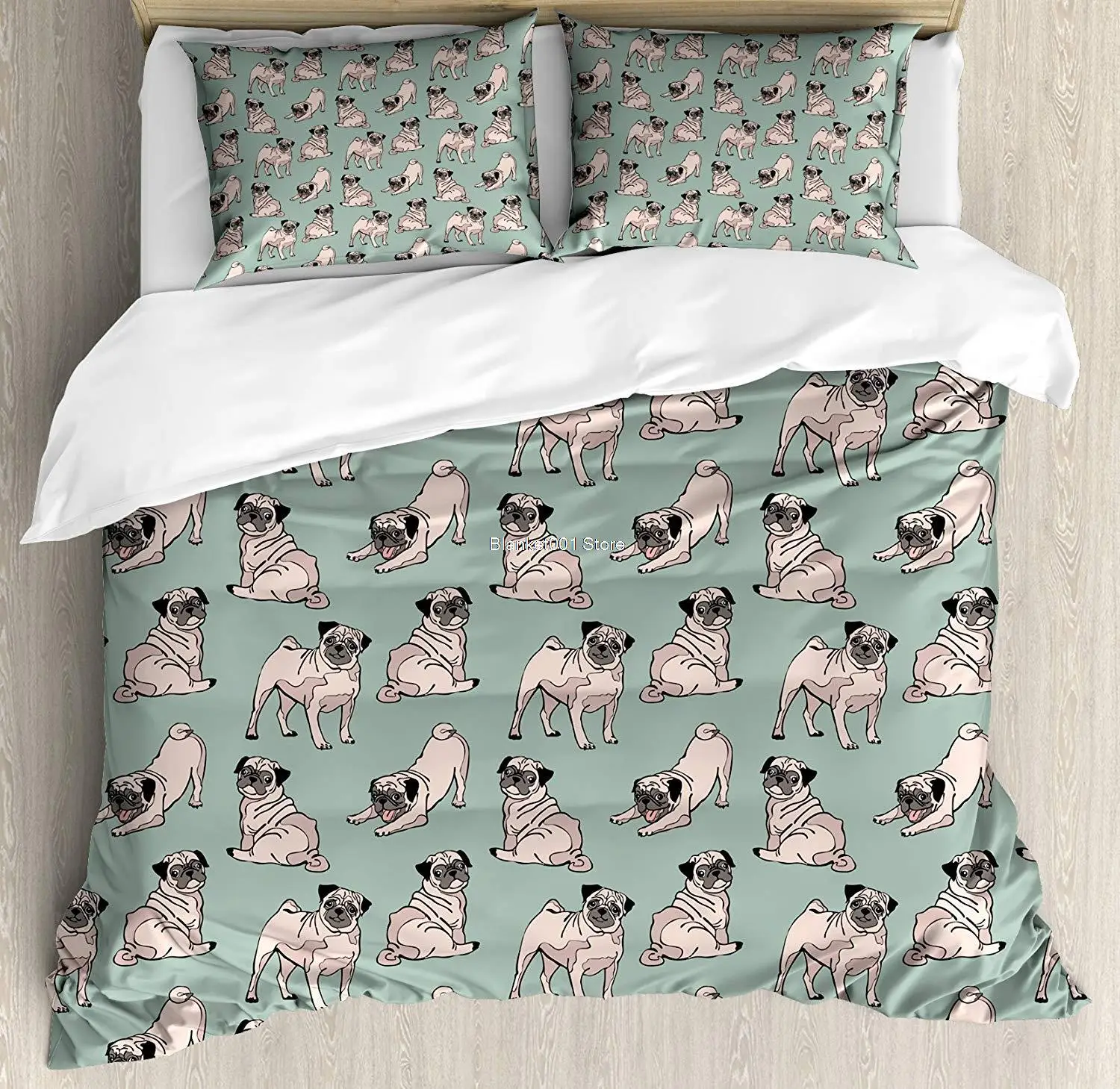 Pug Duvet Cover Set Dogs with Various States Sitting Standing Stretching Cartoon Style Pet Drawing Decorative 3 Piece Bedding
Pug Duvet Cover Set Dogs with Various States Sitting Standing Stretching Cartoon Style Pet Drawing Decorative 3 Piece Bedding