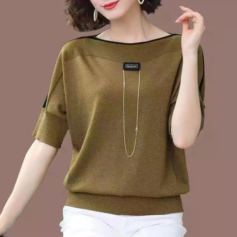 BOBOKATEER Knitted T Shirt Womens Clothing Vintage Tops Mujer Camisetas Loose Woman Tshirts O-Neck T-shirty Damskie Haut Femme
BOBOKATEER Knitted T Shirt Womens Clothing Vintage Tops Mujer Camisetas Loose Woman Tshirts O-Neck T-shirty Damskie Haut Femme
