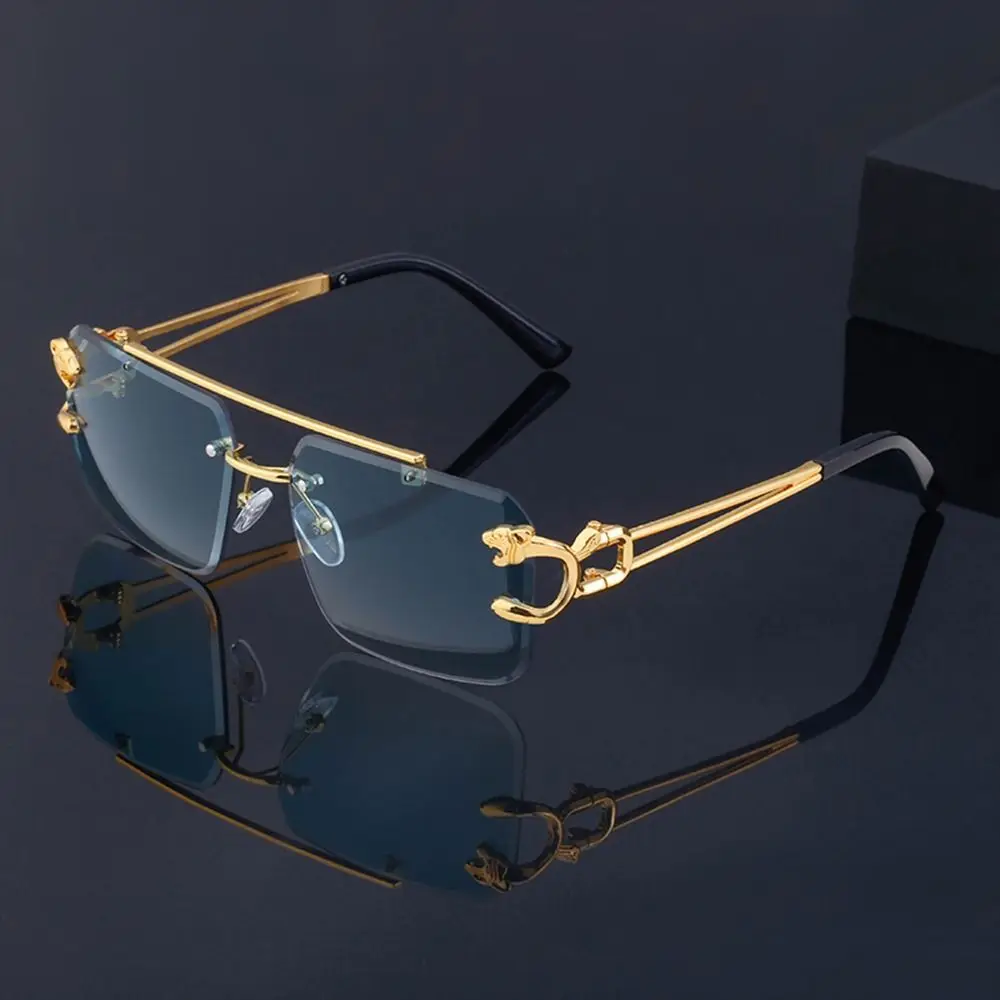 Retro Eyewear Metal Rimless Steampunk Sun Glasses Rimless Sunglasses Cheetah Decoration Shades
Retro Eyewear Metal Rimless Steampunk Sun Glasses Rimless Sunglasses Cheetah Decoration Shades