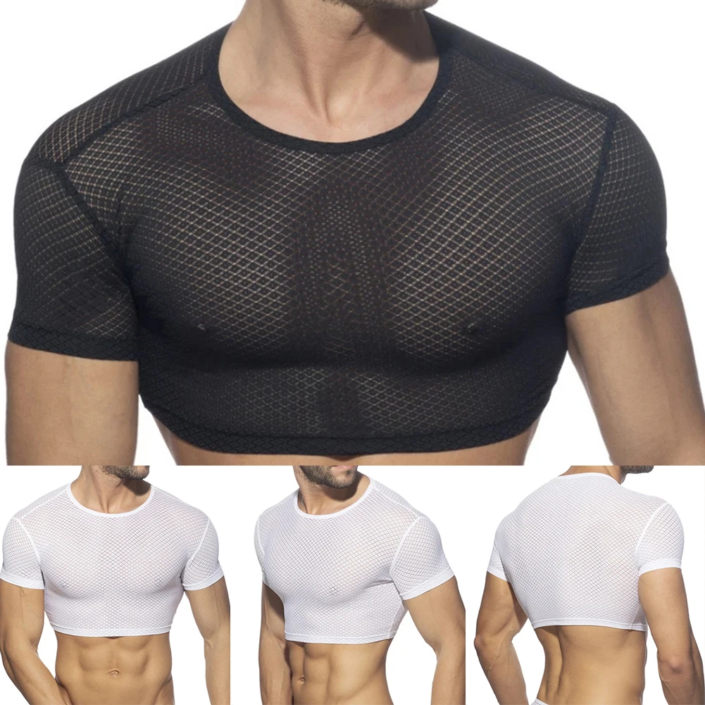 Mens Mesh Short Sleeveless Crop Top T-Shirt Crossdresser See-Through Tank Nylon Breathable Soft Muscle Party Club
Mens Mesh Short Sleeveless Crop Top T-Shirt Crossdresser See-Through Tank Nylon Breathable Soft Muscle Party Club