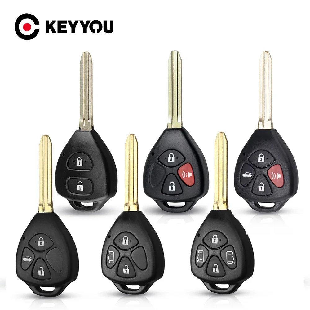 

KEYYOU For Toyota Corolla Camry Reiz RAV4 Crown Avalon Venza Matrix Key Shell Remote Car Key Case 2/3/4 Buttons TOY43 Blade