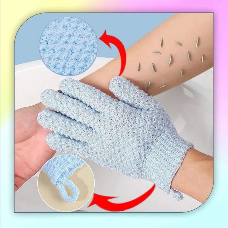 

Перчатки для ванны с пятью пальцами, креативная домашняя губка для массажа тела, перчатки для ванны для ленивых, дезодорант, массаж, эластичная губка для ванны