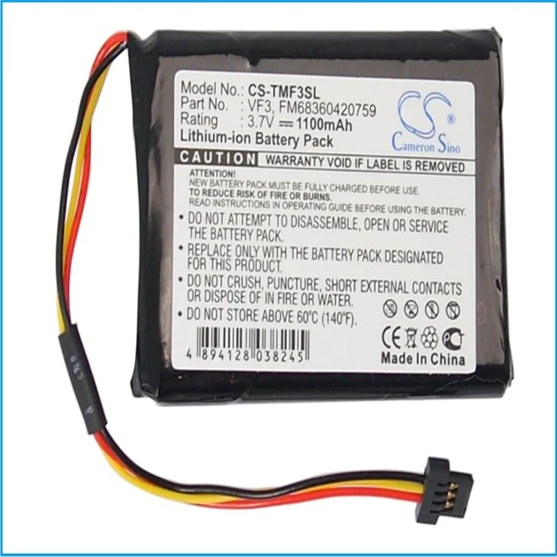 

Rechargeable CS Li-ion Battery for TomTom, GPS Navigator,3.7V,1100mAh,Quanta Go XL330S, VF3, FM68360420759