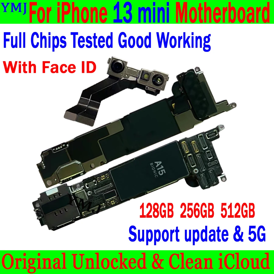 Support ios Update & 5G For iPhone 13 Mini Motherboard 128GB 256GB 512GB Original Unlocked No icloud Full Tested logic board
Support ios Update & 5G For iPhone 13 Mini Motherboard 128GB 256GB 512GB Original Unlocked No icloud Full Tested logic board